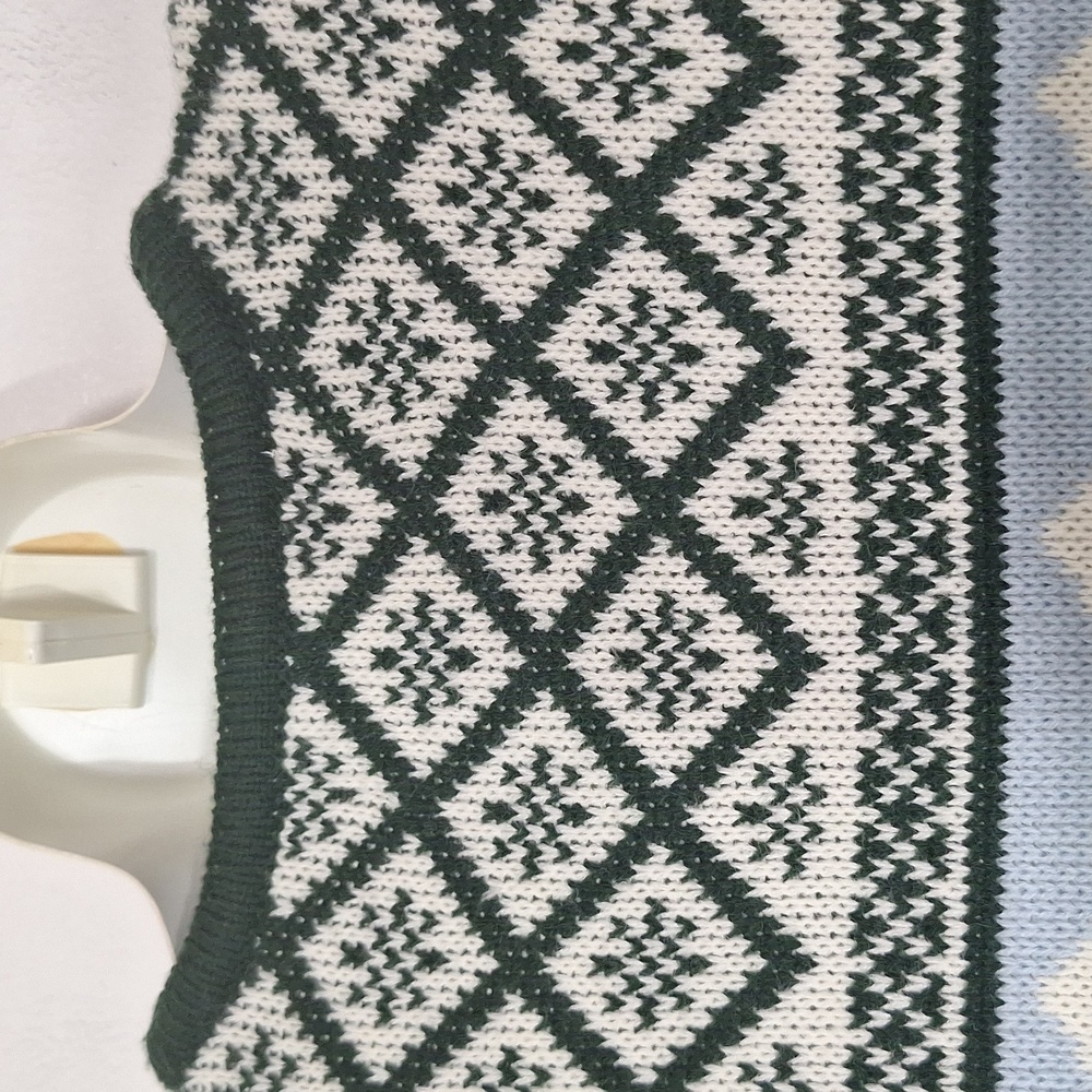 Vintage Crystal Kobe  Women's Cardigan Green Trees Nature Winter - Picture 6 of 10